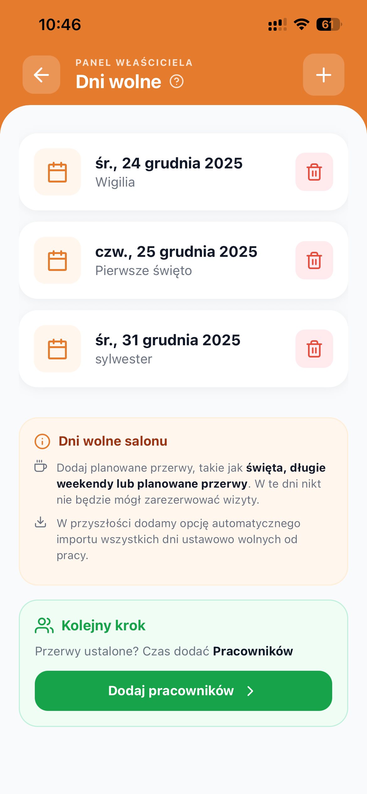 Dni wolne i harmonogram bizy.pl